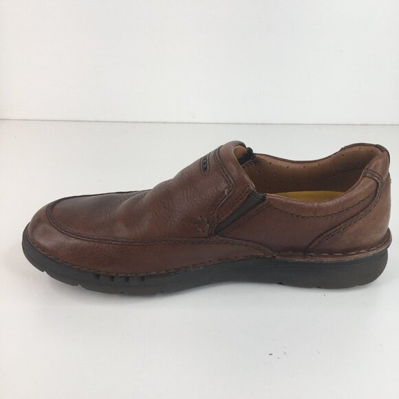 Clarks Unstructured Leather Slip On Comfort Brown Loafers Casual Shoe Size 8M - Picture 9 of 10